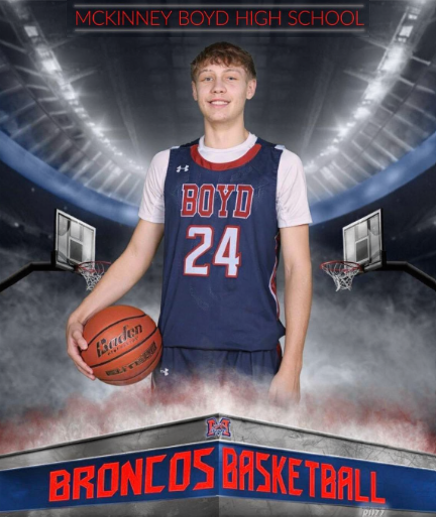 Trey playing basketball